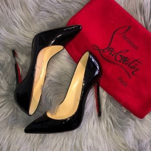 Christian Louboutin Blk Patent Pigalle sz 38.5